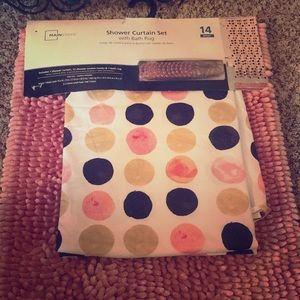 Pink Shower curtain set